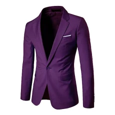 Sports Jackets Mens Blazer - Mens Casual Blazer Slim Fit Solid Colour One Button Blazer Jacket Mens Business Casual Blazer Lightweight Coats For Men Wedding Dress Tuxedo Blazers Formal Suit Jacket