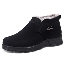 Sports Shoes Men's Running Shoes Men's Fashion Winter Men's Snow Boots Thick Soles Non-Slip Plain Simple Design Slip On High Top Warm Metal Decoration Men Black Medieval, black, 8 UK