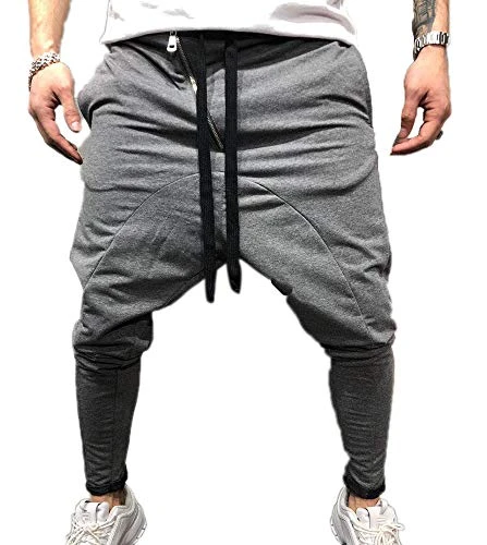 Sports Trousers for Men, Fashion Middle Waist Narrow Feet Pants with Pockets Fitness Outdoor Long Sw