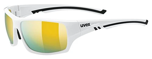 Sportstyle 222 Pola - Sports Sunglasses for Men and Women - Polarized Lenses - Comfortable & Non-Slip - White/Yellow - One Size