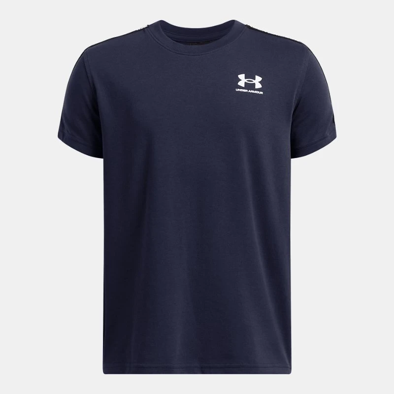 Sportstyle Taped Boys Short Sleeve Midnight Navy / White YSM ( 54 in) - Blue