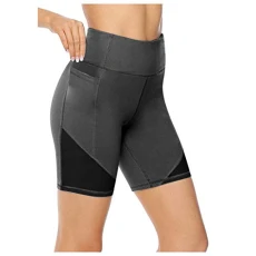 Sporty Gymnastics Trousers Breathable Short Skinny Stretch Jogging Bottoms Women's Black Straight Yoga Short High Waist Opaque Yoga Pants Tight Leg Short Size Elastic Lightweight Yoga Trousers,