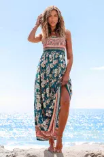 Spring Blooms Floral Maxi Dress - Navy