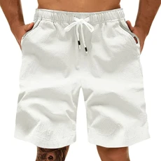 Spring Deals Mens Shorts Men's Shorts Beach Shorts Men's Formal Suit with Slanted Pockets Straight Tube Loose Fitting Solid Color Comfortable Daily Fashion Casual Suit Pants Boys W White