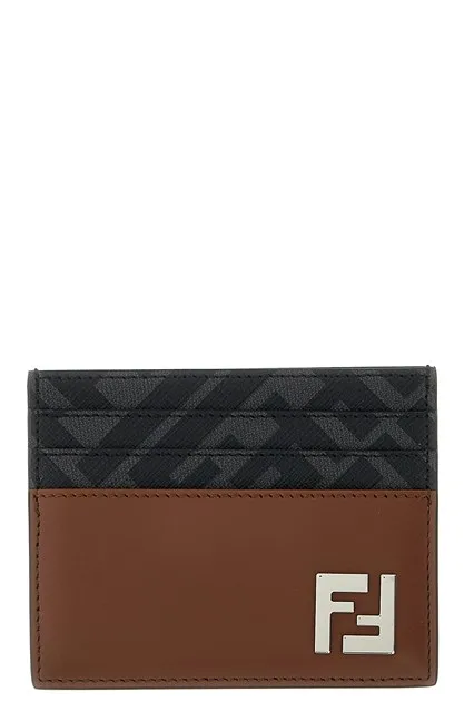 Squared FF card holder - Brown