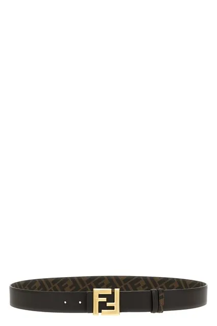 Squared FF reversible belt - Brown