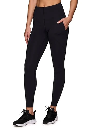Squat Proof Legging for Women, Full Length Ultra Soft Flat-Front Waistband Skinny Pant Legging for Hiking, Workouts, Black, S