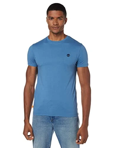 SS Chest Tree Logo Jersey Slim Tee Mens T-Shirt, sky blue, L