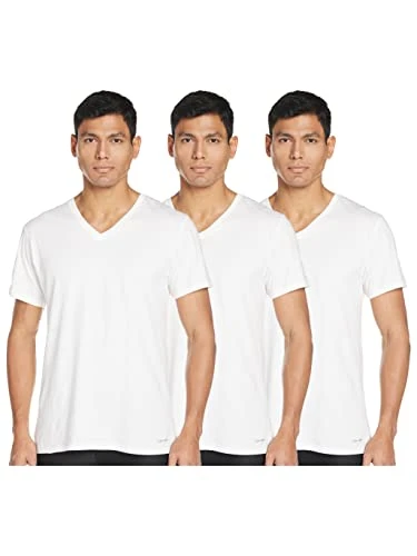 S/S V Neck 3PK White