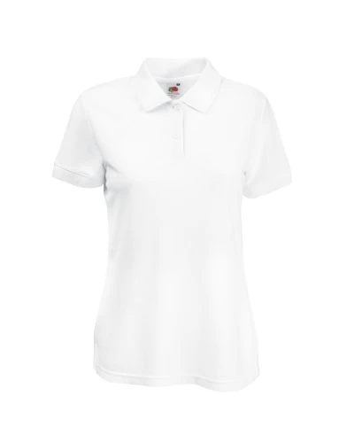 SS86 Women's Fit Pique Short Sleeve Polo Shirt White M