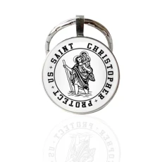 St Christopher Keyring - Patron Saint of Travel Protection - Christian Catholic Keychain for Safe Tr