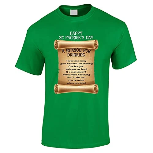 St Patricks Day T Shirt - Fancy Dress Novelty Paddys Day Accessories Clothing Props - Irish Gifts - Funny St Patrick's Day T-Shirts for Men - Soft Cotton Short Sleeve Tee-Irishgreen-M