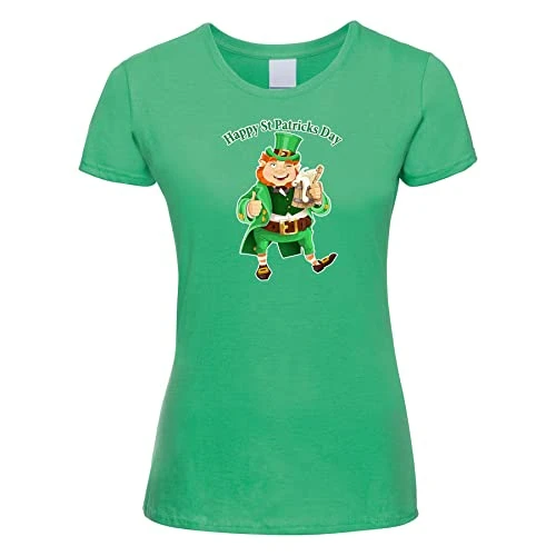 St Patricks Day T Shirt - Paddys Day Accessories Clothing - Funny St Patrick's Day T-Shirts for Women - Leprechaun Apple Green