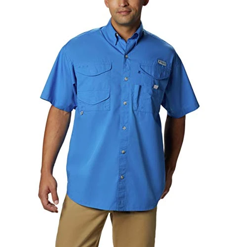 Standard Men’s Bonehead Short-Sleeve Work Shirt, Comfortable and Breathable, Vivid Blue, X-Large