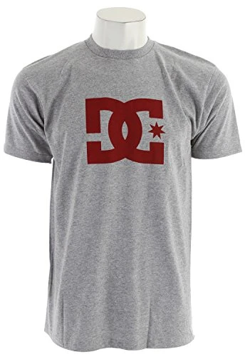 Star Short Sleeve Men's Logo Men's T-Shirt Red on Heather Grey Small