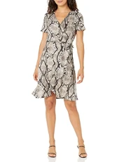 Star Vixen Women's Short-Sleeve Ballerina Wrap Dress Casual, Snkgry, S-4XL Plus Star Vixen Women's Short-Sleeve Ballerina Wrap Dress Casual, Snkgry, S-4XL Plus