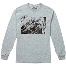 Star Wars Skywalker Strikes Again Mens Longsleeve T Shirt Grey Heather LRG