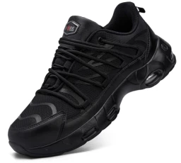 Steel Toe Cap Trainers Mens Work Safety Trainers Lightweight Comfortable Safety Shoes Air Cushion Work Trainer Utility Footwear Construction 7.5UK/41.5EU,Black