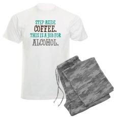 Step Aside Coffee Men's Light Pajamas Men's Novelty Pyjama Set, Comfortable PJ Sleepwear