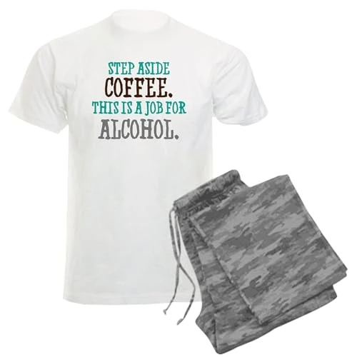 Step Aside Coffee Men's Light Pajamas Men's Novelty Pyjama Set, Comfortable PJ Sleepwear