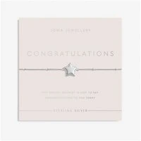 Sterling Silver Congratulations Star Bracelet - Silver