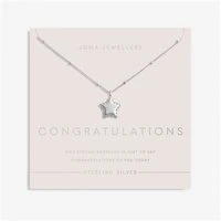 Sterling Silver Congratulations Star Necklace - Silver