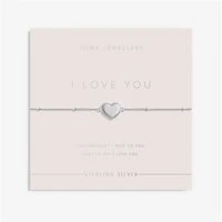 Sterling Silver I Love You Heart Bracelet - Silver