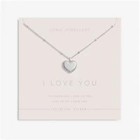 Sterling Silver I Love you Heart Necklace - 46cm