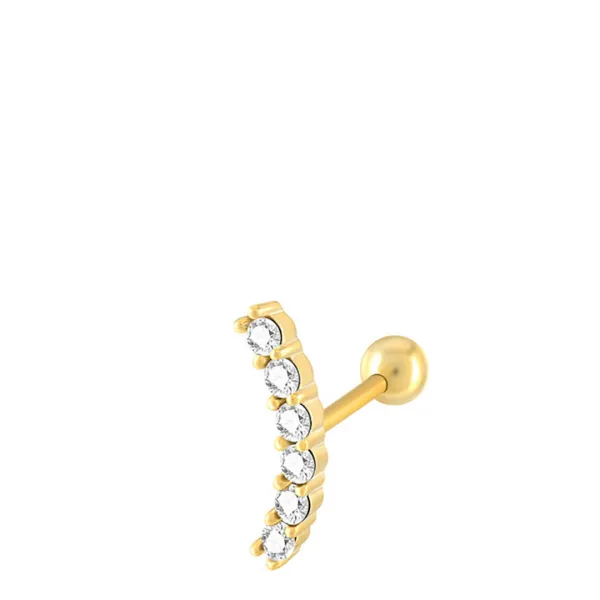 Sterling Silver Plated Earring with Swarovski Crystals - Gold