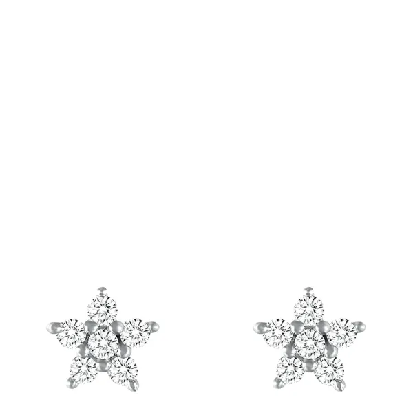 Sterling Silver Plated Flower Earrings with Swarovski Crystals