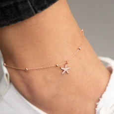 Sterling Silver Rose Gold Anklet