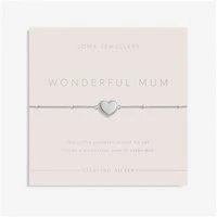 Sterling SIlver Wonderful Mum Heart Bracelet - Silver