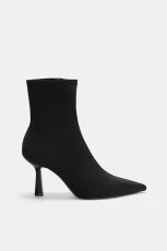 Stiletto Heel Ankle Boots - Black