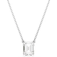 Stilla Rhodium Plated Octagon Cut Crystal Pendant