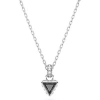 Stilla Silver + Grey Triangle Necklace - 42.5cm