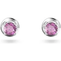 Stilla Silver + Purple Round Earrings