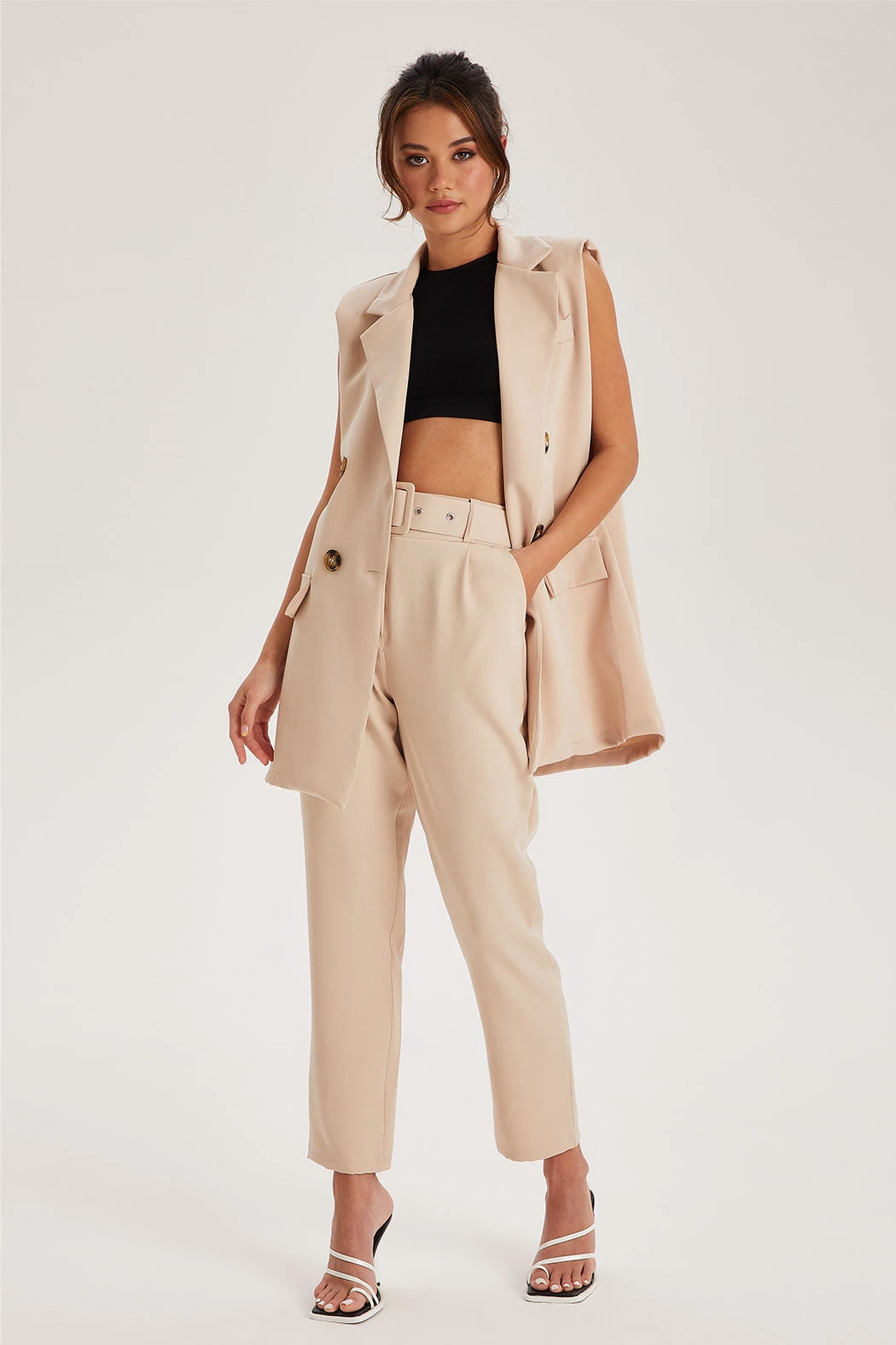 Stone Belted Trousers /