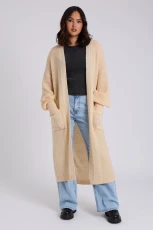 Stone Chunky Longline Cardigan /