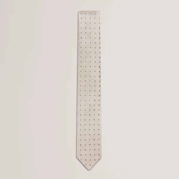 Stone Steeple-Ditsy Geo Silk Tie - Beige