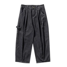 Straight Black Baggy Jeans Casual Men's Jeans with Straight Leg Wide Trousers Mid Waist Comfortable Classic Simple Plain Jeans Wide Leg Outdoor Trousers Comfort Men's Trousers, gray, 3XL