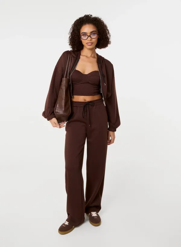 Straight Leg Joggers - / - CHOCOLATE