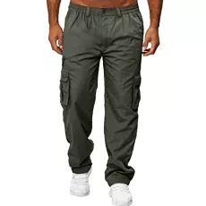 Straight Leg Pants Sports Overalls Multi-Pocket Fitness Pants Men Pants Men Pants Online Sales Stores, green, XXL