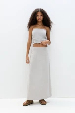Straight Rustic Midi Skirt tone