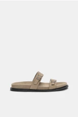 Strappt Flat Sandals - Brown