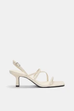 Strappy Heeled Sandals - Ecru