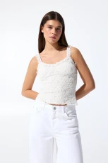 Strappy Lace Top - White
