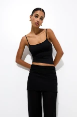 Strappy Polyamide Top - Black