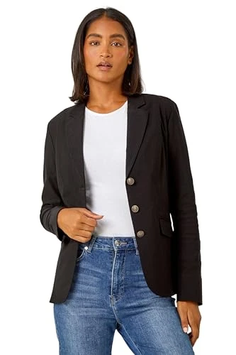 Stretch Blazer for Women UK - Ladies Office Jacket Business Work Formal Smart Summer Professional In