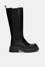 Stretch Chunky Knee-High Boots - Black Stretch Chunky Knee-High Boots - Black