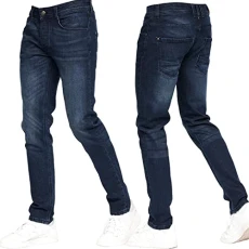 Stretch Slim Fit Jeans Mens Denim Designer Trousers Pants by JeanBase Dark Wash 34W X 30L